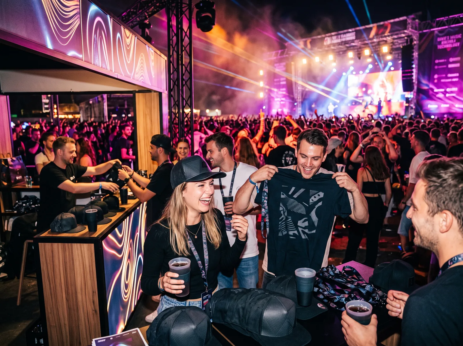 Event-Merchandising mit Cap, Shirt, Lanyards und Mehrwegbecher